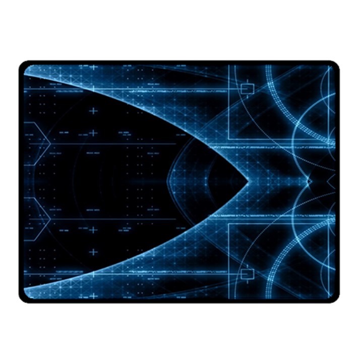 Technology Digital Business Polygon Geometric One Side Fleece Blanket (Small)