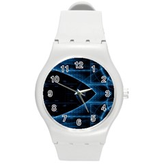 Technology Digital Business Polygon Geometric Round Plastic Sport Watch (m) by Ravend