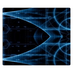 Technology Digital Business Polygon Geometric One Side Premium Plush Fleece Blanket (small) by Ravend