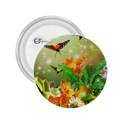 Floral Flowers Nature Plants Decorative Design 2 25  Buttons by Ravend