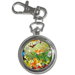 Floral Flowers Nature Plants Decorative Design Key Chain Watches