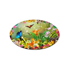 Floral Flowers Nature Plants Decorative Design Sticker Oval (10 Pack) by Ravend