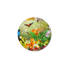 Floral Flowers Nature Plants Decorative Design Golf Ball Marker (4 Pack) by Ravend