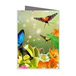 Floral Flowers Nature Plants Decorative Design Mini Greeting Card Right