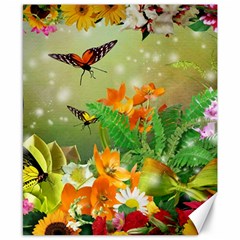 Floral Flowers Nature Plants Decorative Design Canvas 8  X 10  by Ravend