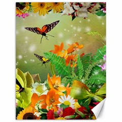 Floral Flowers Nature Plants Decorative Design Canvas 18  X 24  by Ravend