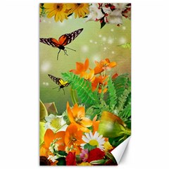 Floral Flowers Nature Plants Decorative Design Canvas 40  X 72  by Ravend