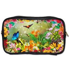 Floral Flowers Nature Plants Decorative Design Toiletries Bag (one Side) by Ravend