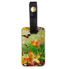 Floral Flowers Nature Plants Decorative Design Luggage Tag (one Side) by Ravend