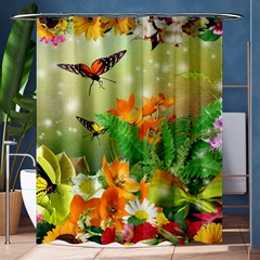 Floral Flowers Nature Plants Decorative Design Shower Curtain 60  X 72  (medium)  by Ravend