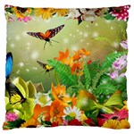 Floral Flowers Nature Plants Decorative Design Large Premium Plush Fleece Cushion Case (Two Sides) Front