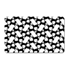 Playful Pups Black And White Pattern Magnet (rectangular) by dflcprintsclothing