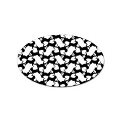 Playful Pups Black And White Pattern Sticker Oval (100 Pack) by dflcprintsclothing