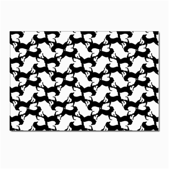 Playful Pups Black and White Pattern Postcards 5  x 7  (Pkg of 10)