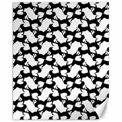 Playful Pups Black And White Pattern Canvas 16  X 20  by dflcprintsclothing