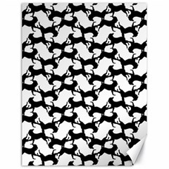 Playful Pups Black And White Pattern Canvas 18  X 24  by dflcprintsclothing