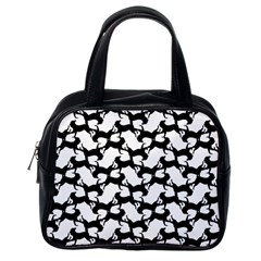 Playful Pups Black And White Pattern Classic Handbag (one Side) by dflcprintsclothing