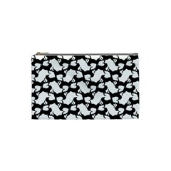 Playful Pups Black And White Pattern Cosmetic Bag (small) by dflcprintsclothing