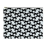 Playful Pups Black and White Pattern Cosmetic Bag (XL) Front