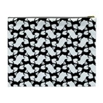 Playful Pups Black and White Pattern Cosmetic Bag (XL) Back