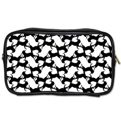 Playful Pups Black And White Pattern Toiletries Bag (one Side) by dflcprintsclothing