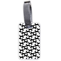 Playful Pups Black And White Pattern Luggage Tag (one Side) by dflcprintsclothing