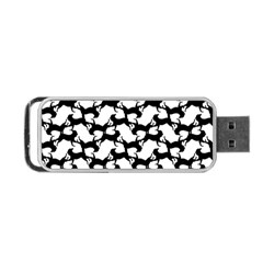 Playful Pups Black And White Pattern Portable Usb Flash (one Side)