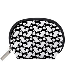 Playful Pups Black And White Pattern Accessory Pouch (small) by dflcprintsclothing