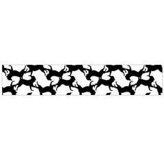 Playful Pups Black And White Pattern Large Premium Plush Fleece Scarf 