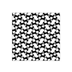 Playful Pups Black And White Pattern Satin Bandana Scarf 22  X 22  by dflcprintsclothing