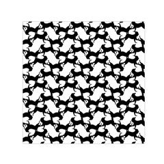 Playful Pups Black And White Pattern Square Satin Scarf (30  X 30 ) by dflcprintsclothing