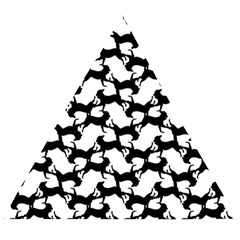 Playful Pups Black And White Pattern Wooden Puzzle Triangle by dflcprintsclothing