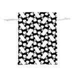 Playful Pups Black and White Pattern Lightweight Drawstring Pouch (S) Back