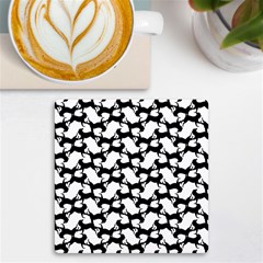 Playful Pups Black And White Pattern Uv Print Square Tile Coaster  by dflcprintsclothing