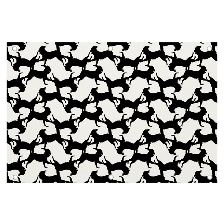 Playful Pups Black and White Pattern Banner and Sign 6  x 4 