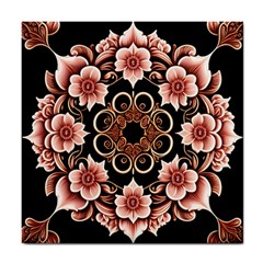 Floral Pattern Flowers Spiral Pattern Beautiful Tile Coaster by Ravend