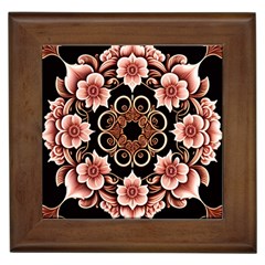 Floral Pattern Flowers Spiral Pattern Beautiful Framed Tile