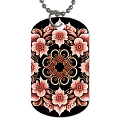 Floral Pattern Flowers Spiral Pattern Beautiful Dog Tag (two Sides) by Ravend