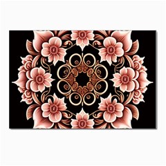 Floral Pattern Flowers Spiral Pattern Beautiful Postcard 4 x 6  (pkg Of 10) by Ravend