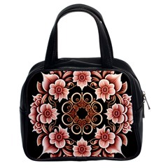 Floral Pattern Flowers Spiral Pattern Beautiful Classic Handbag (two Sides) by Ravend