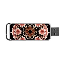 Floral Pattern Flowers Spiral Pattern Beautiful Portable Usb Flash (one Side) by Ravend