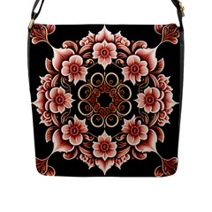 Floral Pattern Flowers Spiral Pattern Beautiful Flap Closure Messenger Bag (l) by Ravend