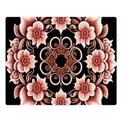 Floral Pattern Flowers Spiral Pattern Beautiful Premium Plush Fleece Blanket (large) by Ravend