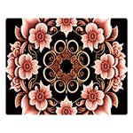 Floral Pattern Flowers Spiral Pattern Beautiful Premium Plush Fleece Blanket (Large) Blanket Back