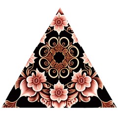 Floral Pattern Flowers Spiral Pattern Beautiful Wooden Puzzle Triangle by Ravend