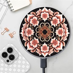 Floral Pattern Flowers Spiral Pattern Beautiful Wireless Fast Charger(white) by Ravend