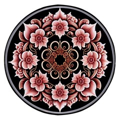 Floral Pattern Flowers Spiral Pattern Beautiful Wireless Fast Charger(black)