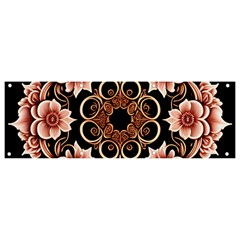 Floral Pattern Flowers Spiral Pattern Beautiful Banner And Sign 9  X 3  by Ravend