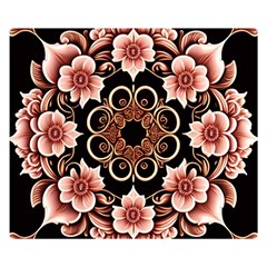 Floral Pattern Flowers Spiral Pattern Beautiful One Side Premium Plush Fleece Blanket (small) by Ravend