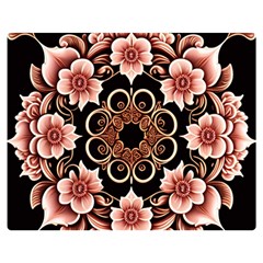 Floral Pattern Flowers Spiral Pattern Beautiful One Side Premium Plush Fleece Blanket (medium)